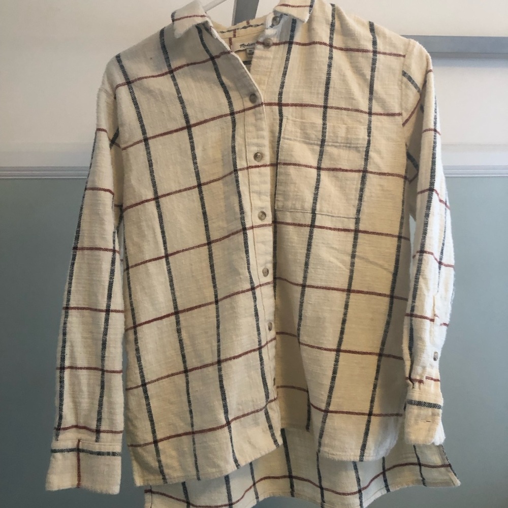 Madewell ivory plaid flannel shirt